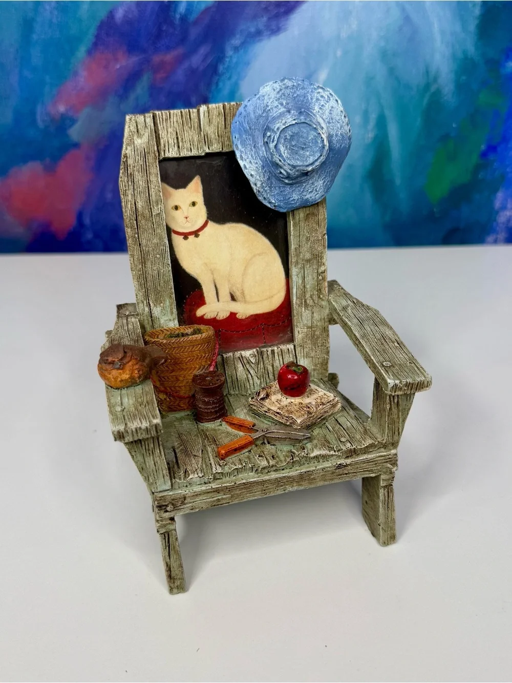 Gardening Chair Picture Frame Adirondack Beach Backyard Mini 2x2 Photo Vintage
